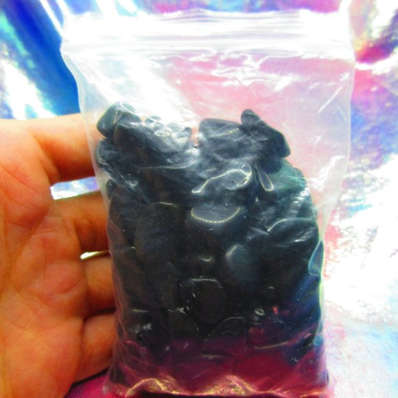 Black Obsidian Tumbled 5 Ounce Grid Set - Picture 2 of 6
